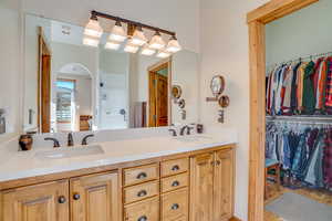 Bathroom featuring vanity