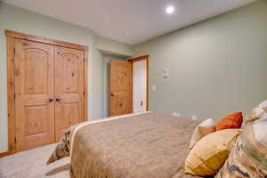 View of carpeted bedroom