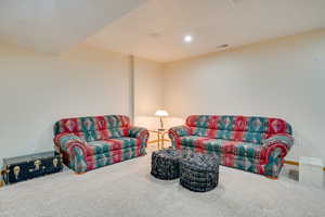 View of carpeted living room