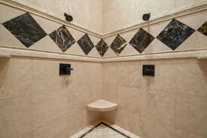 Bathroom with a tile shower