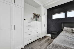 Bedroom featuring wood finished floors