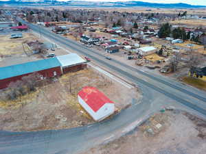 Aerial view featuring a mountain view