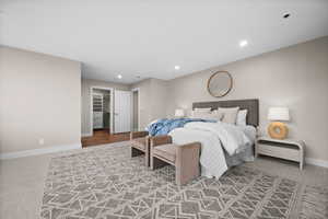 Bedroom featuring carpet flooring