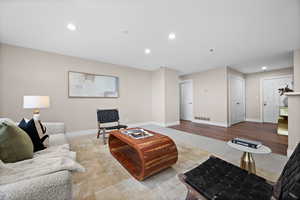 Living room featuring light hardwood / wood-style floors