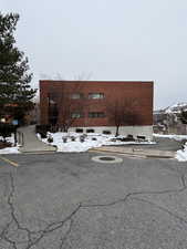 View of snow covered building