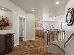 View from the entryway into the kitchen.