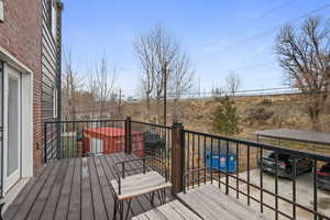 Wooden deck with a carport