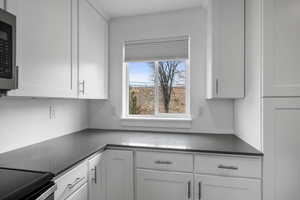 Kitchen with white cabinetry