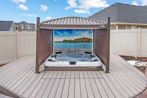Deck with a water view
