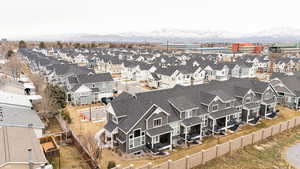 Aerial view with a residential view and a mountain view