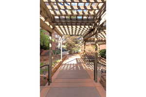 View of patio featuring a pergola