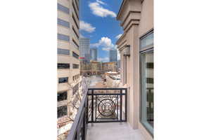 Balcony with a city view