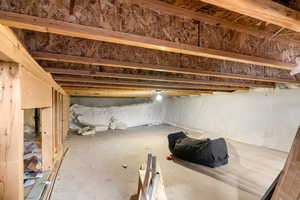 View of basement crawlspace.