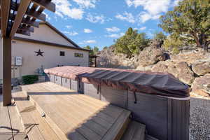 Deck with a hot tub