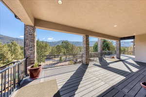 Deck with a mountain view