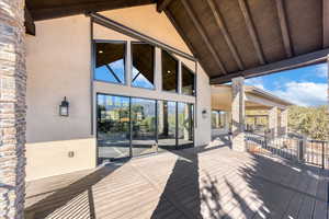 View of wooden deck