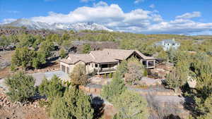 Bird's eye view featuring a mountain view