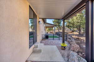 View of patio / terrace featuring central AC