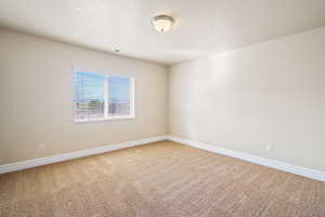 Carpeted empty room with baseboards