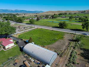 Bird's eye view of a water and mountain view
