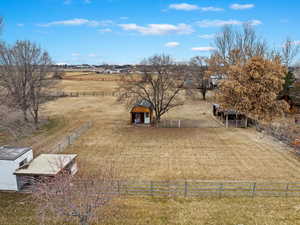 Aerial view featuring a rural view