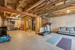 View of unfinished basement