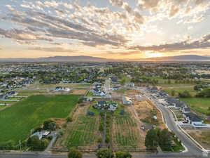 Aerial view of property and neighboring residences