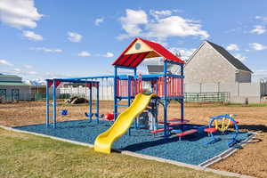 Communal playground with fence