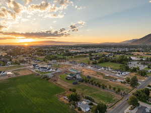 Aerial view featuring a mountain view