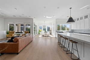 Living room featuring light hardwood / wood-style flooring