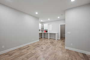 Interior space with light wood-type flooring