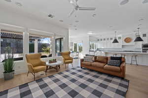 Living room featuring light hardwood / wood-style floors