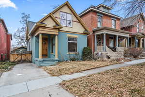 View of front of home with a porch