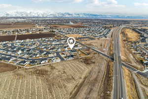 Drone / aerial view with a mountain view