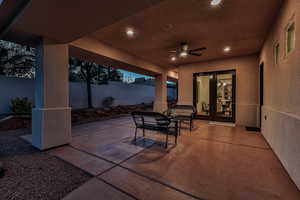 View of patio / terrace with ceiling fan