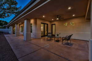 View of patio / terrace featuring ceiling fan