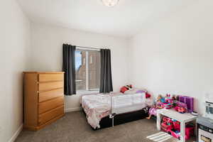 Bedroom with carpet floors