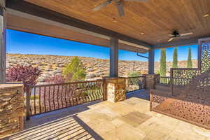 View of patio / terrace with ceiling fan