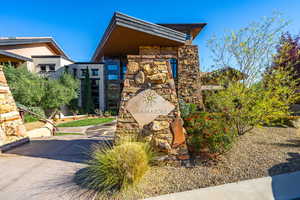 Exterior details with stone siding