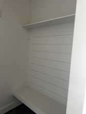 Mudroom featuring baseboards