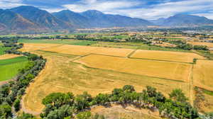 Bird's eye view with a rural view and a mountain view