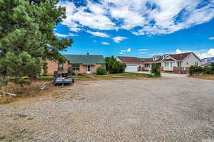 Ranch-style house with driveway, an attached garage, and stucco siding