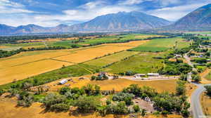 Drone / aerial view featuring a rural view and a mountain view