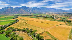 Bird's eye view with a mountain view and a rural view