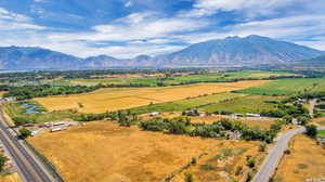 Bird's eye view featuring a rural view and a mountain view