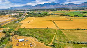 Bird's eye view with a mountain view and a rural view