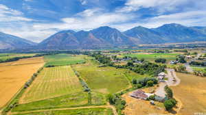 Bird's eye view with a rural view and a mountain view