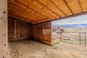 VIew looking south from inside the barn