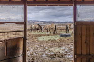 VIew looking north from inside the barn