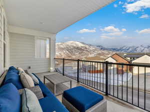 Balcony off 2nd floor family room and bedroom with mountain view